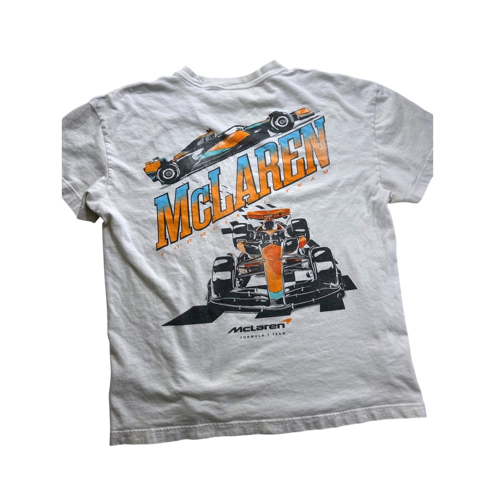 McLaren Formula 1 Team F1 Racing Graphic T-Shirt White Mens Large L Short Sleeve